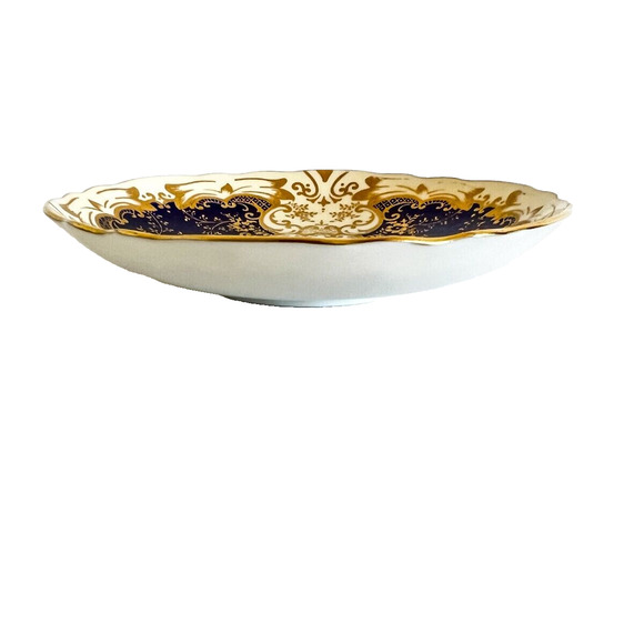 Crown Staffordshire Saucer Cobalt Blue Gold Floral Gilded Bone China England - Picture 4 of 8